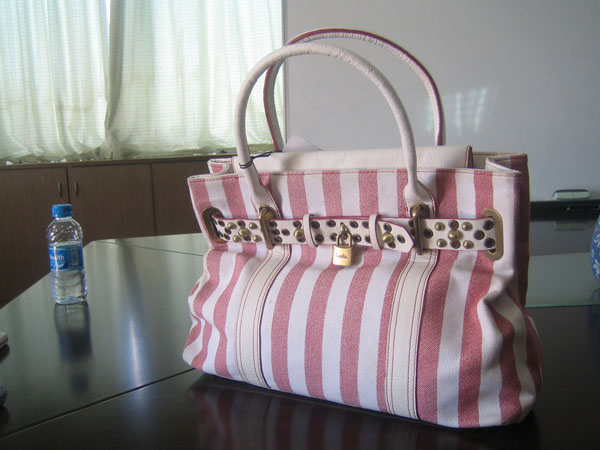 GJ-O078帆布带锁手提袋