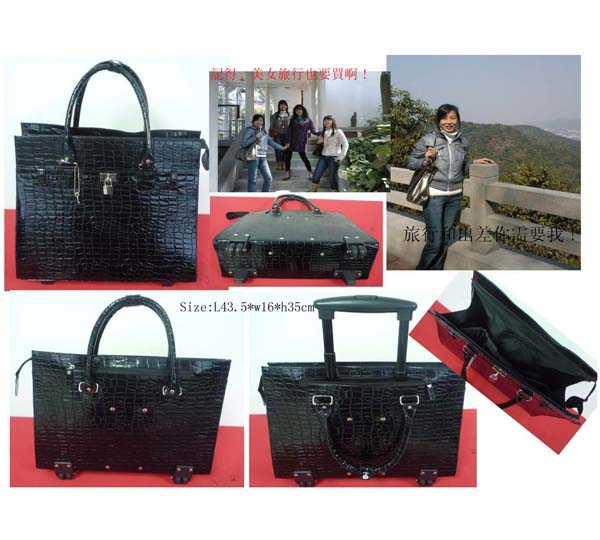 GJ-K027 Crocodile Grain Trolley bag