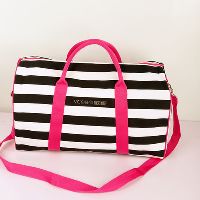 欧美时尚条纹旅行帆布包